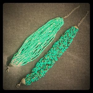 Set of 2 adjustable turquoise bracelets!